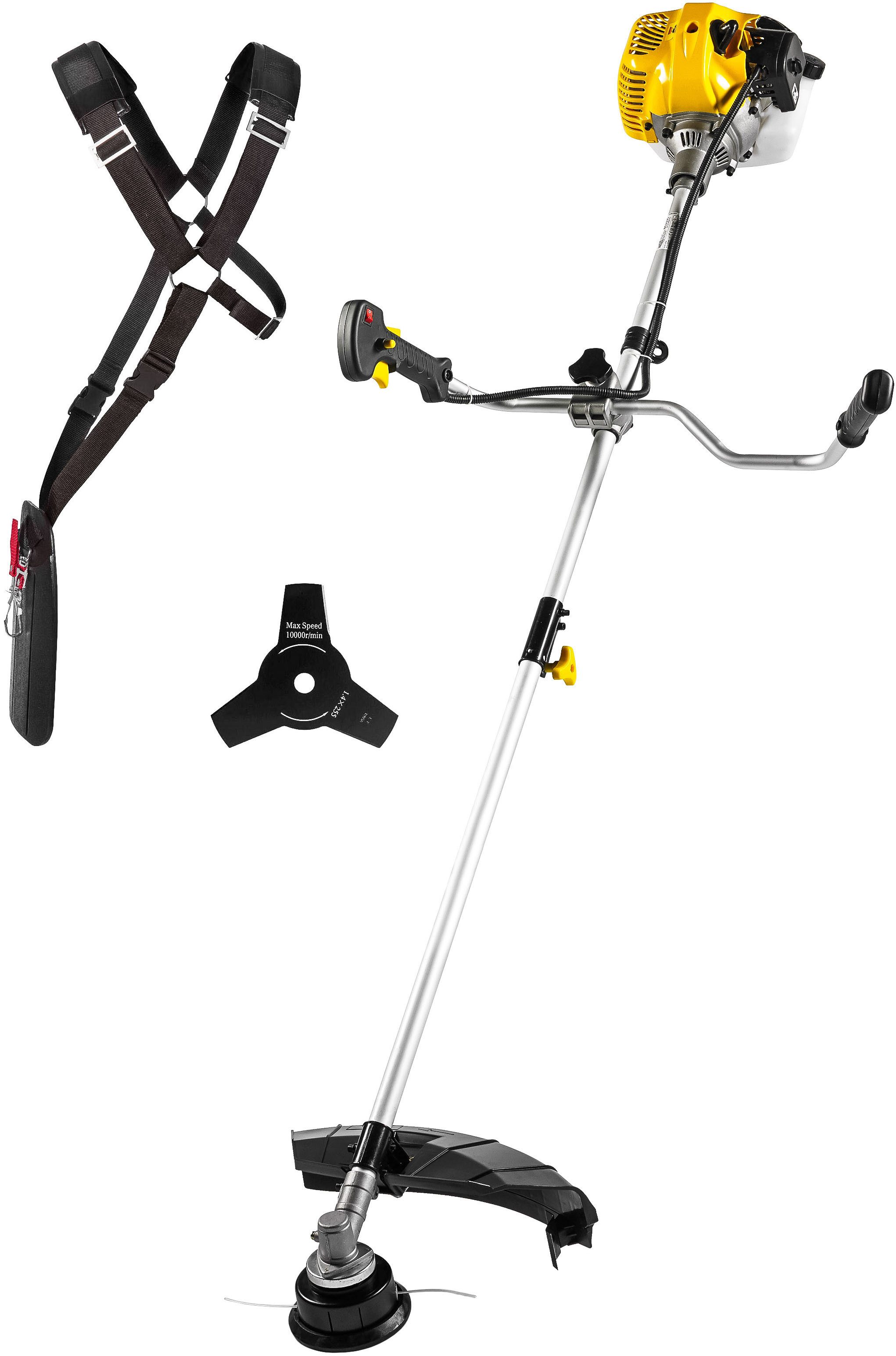 Texas Benzin-Freischneider BCU33S, 25 cm Arbeitsbreite Messer, 43 cm Arbeitsbreite Faden, (Set, 3 St), Leicht – kraftvoll für Gras und Gestrüpp