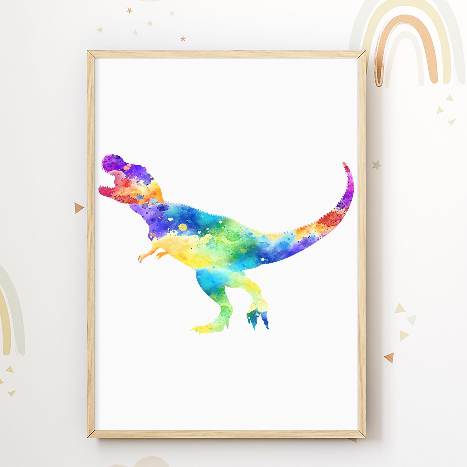 Tigerlino Poster Dinosaurier Trex 3er Set Bilder Dino Kinderzimmer Deko Wandbilder