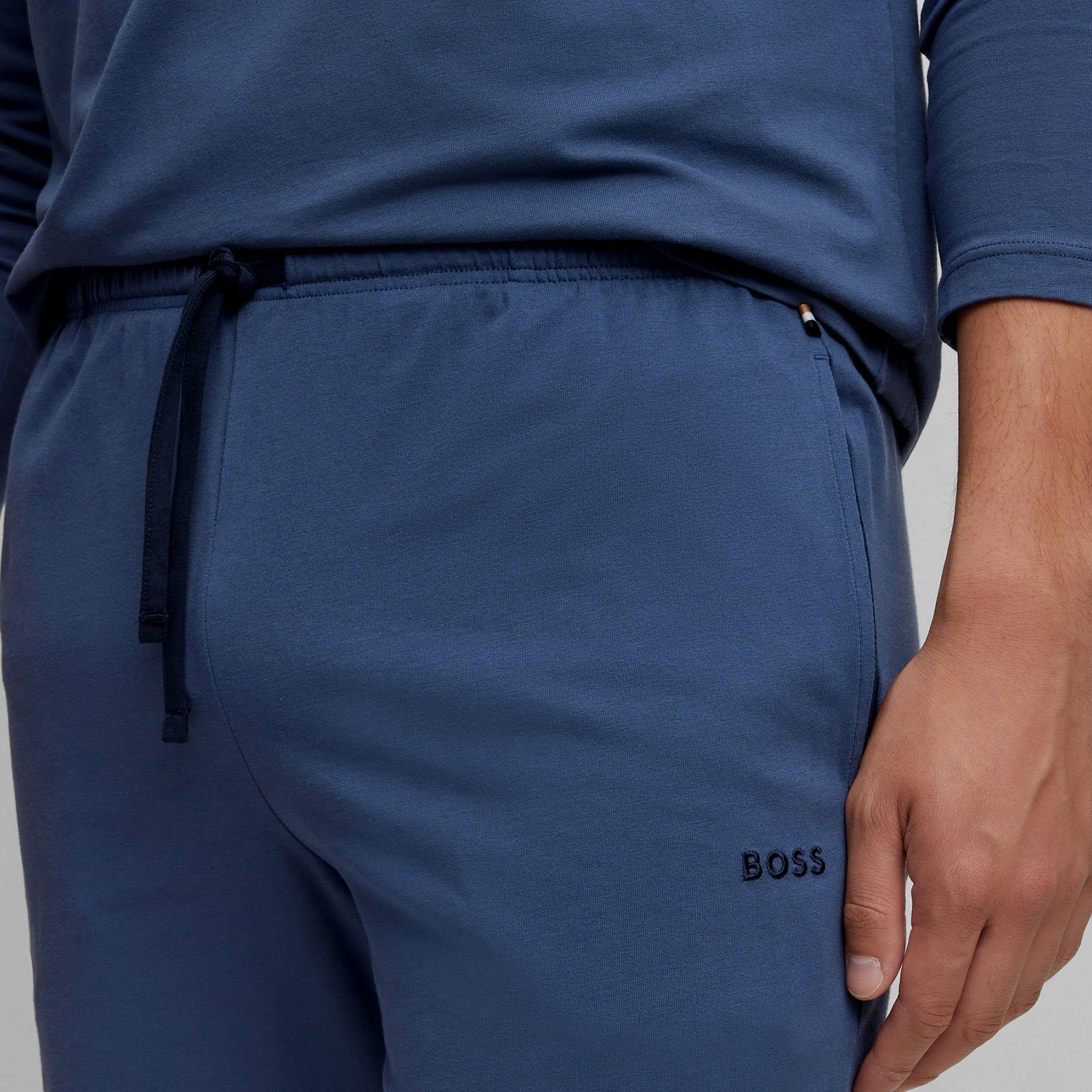 BOSS Shorts Mix&Match Short gesticktem open blue mit CW 475 Markenlogo