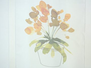 Scheibengardine Design Mini Flächenvorhang Set, bedruckt, Blumen, 4055-01, Clever-Kauf-24, Stangendurchzug (3 St), transparent