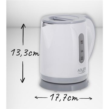 Adler Wasserkocher AD 1371g, 0,8 l, 850,00 W, automatische Abschaltung, drehbarer Sockel