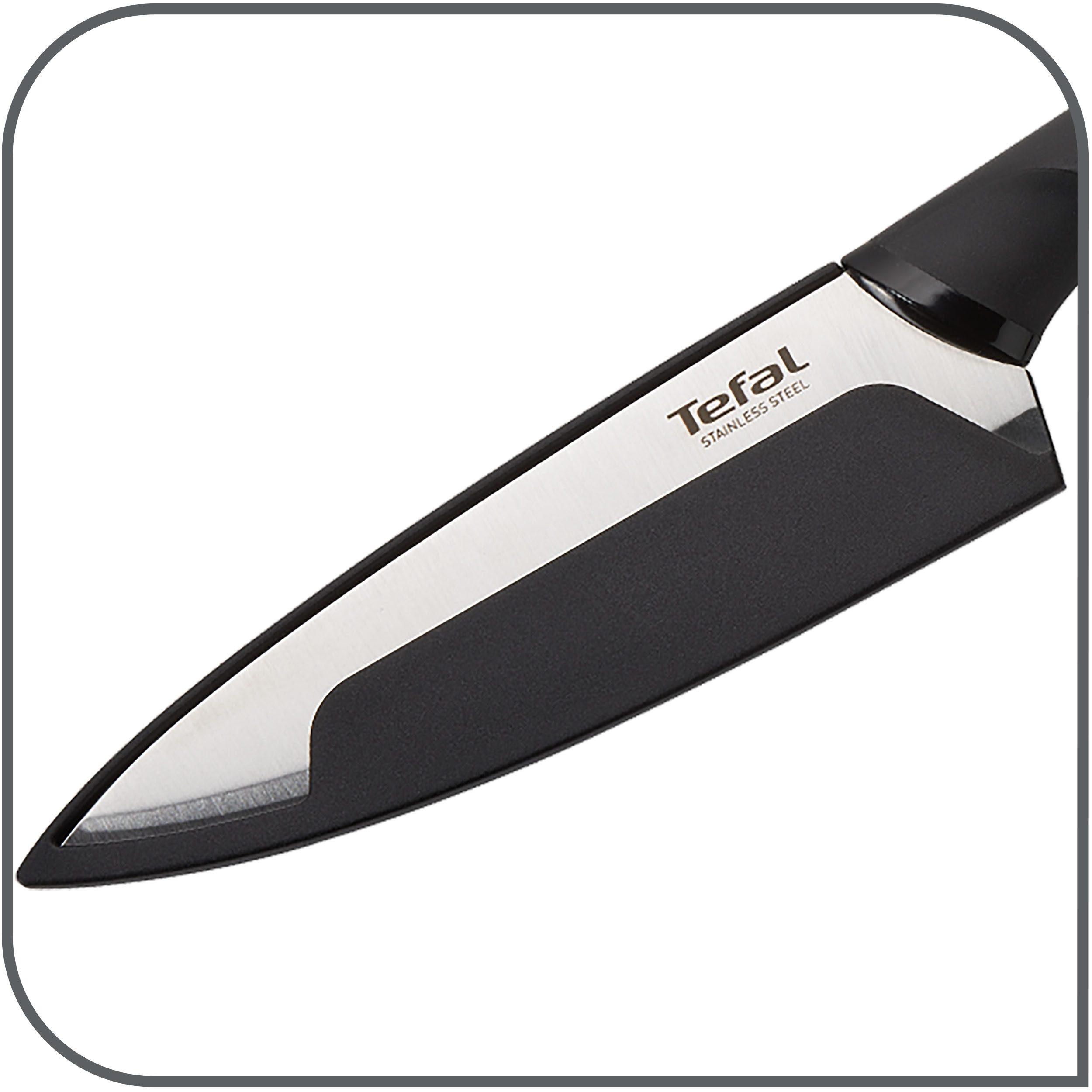 Tefal Messer-Set Comfort (Set, 5-tlg), Klingenhülle, Edelstahl Klingen, ergonomischer Griff, Soft-Touch