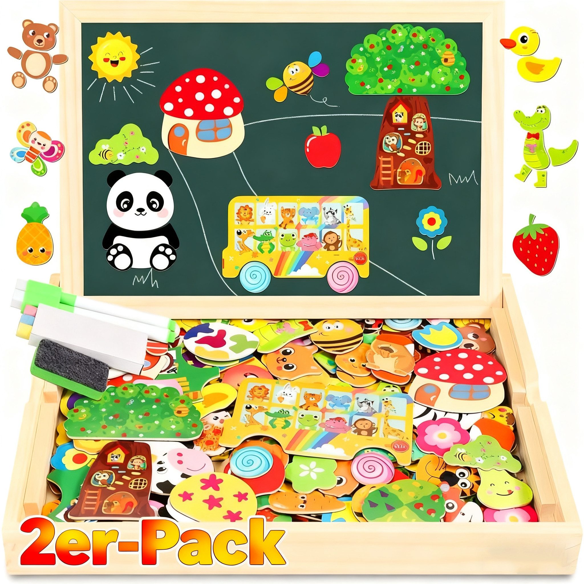 POPOLIC Rahmenpuzzle 2024 Neues Doppelseitiges Magnetisches Holzpuzzle, Puz günstig online kaufen