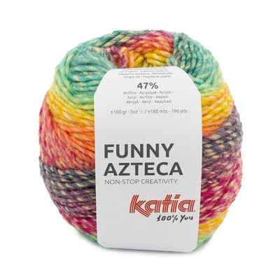 Katia Funny Azteca bunte Wolle mit Farbverlauf zum Stricken und Häkeln Häkelwolle, 180,00 m (100g Strickgarn, Handstrickgarn, Strickwolle, Farbverlaufswolle), Farbverlauf mit 6 Farbtönen