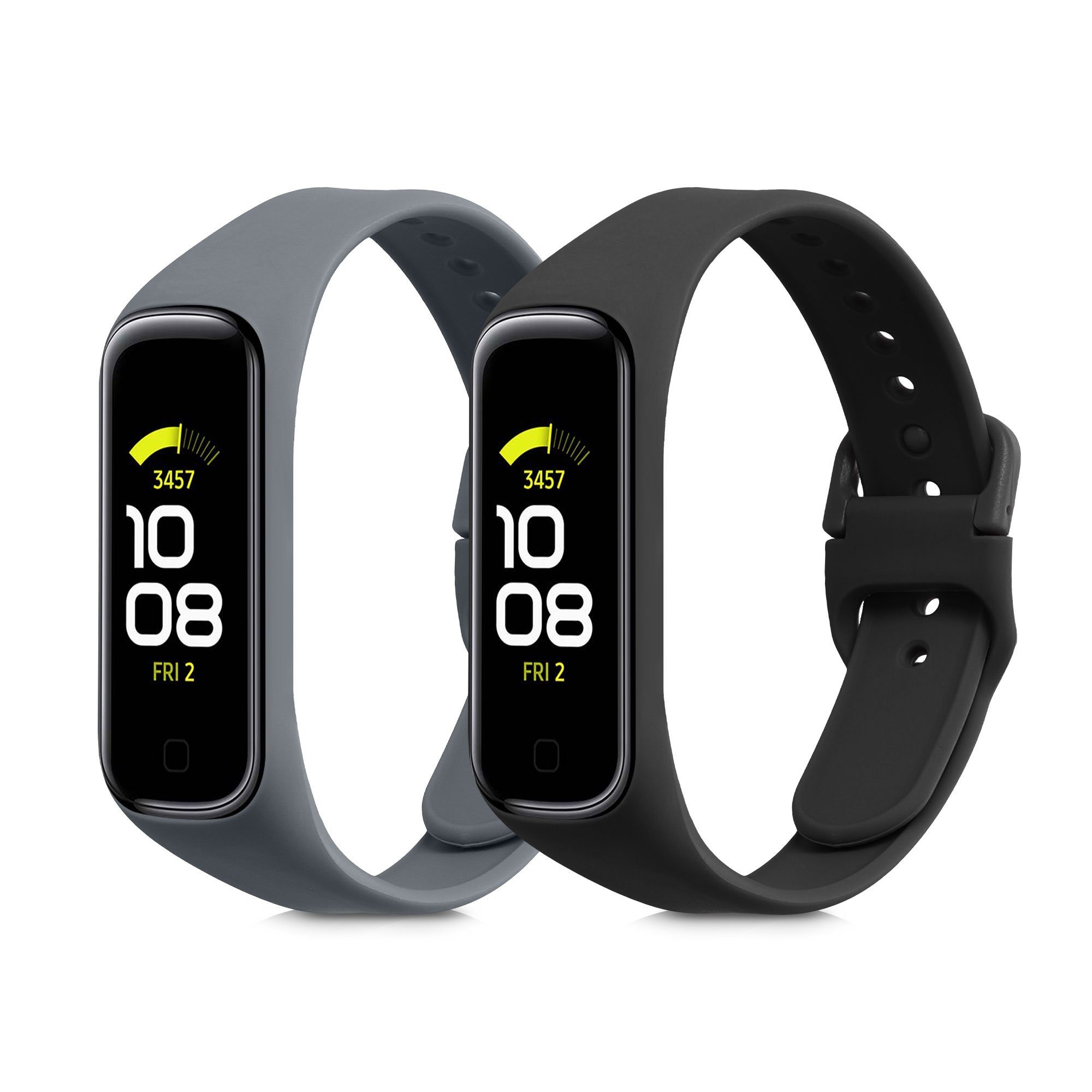 kwmobile Uhrenarmband 2x Sportarmband für Samsung Galaxy Fit 2, Armband TPU Silikon Set Fitnesstracker