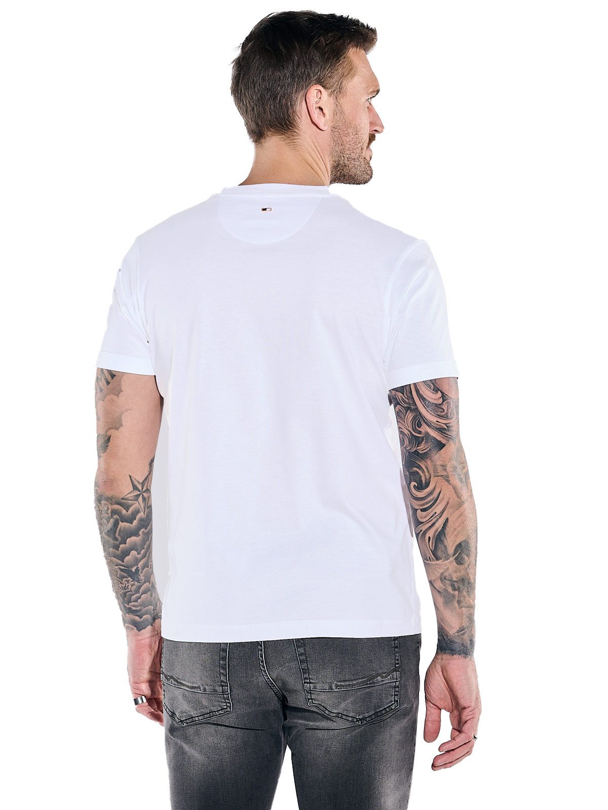 emilio adani T-Shirt Herren T-Shirt aus hochwertiger Baumwolle, Reinweiss günstig online kaufen