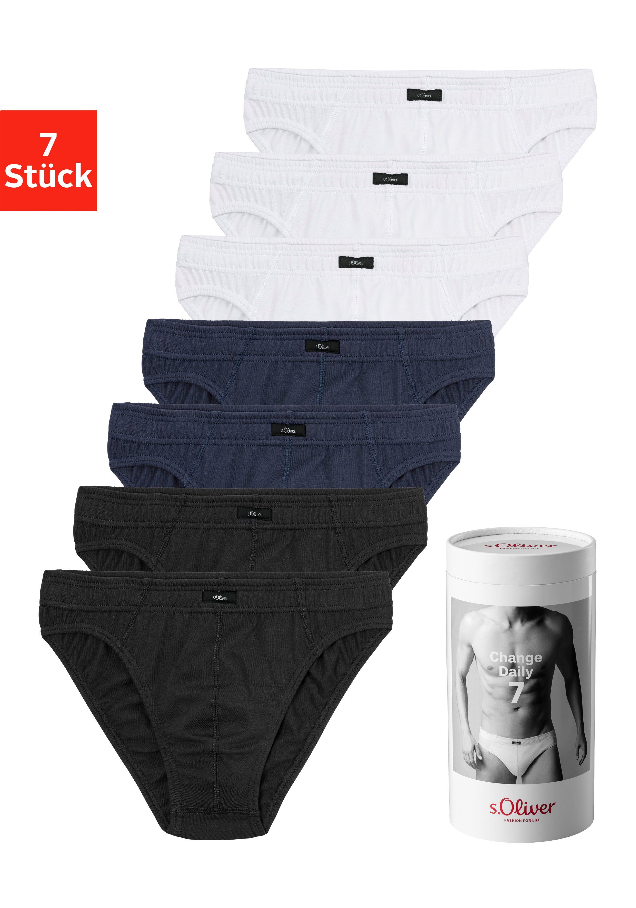 s.Oliver Slip Herren Unterhose (Packung, 7-St) Wochenration in einer Dose