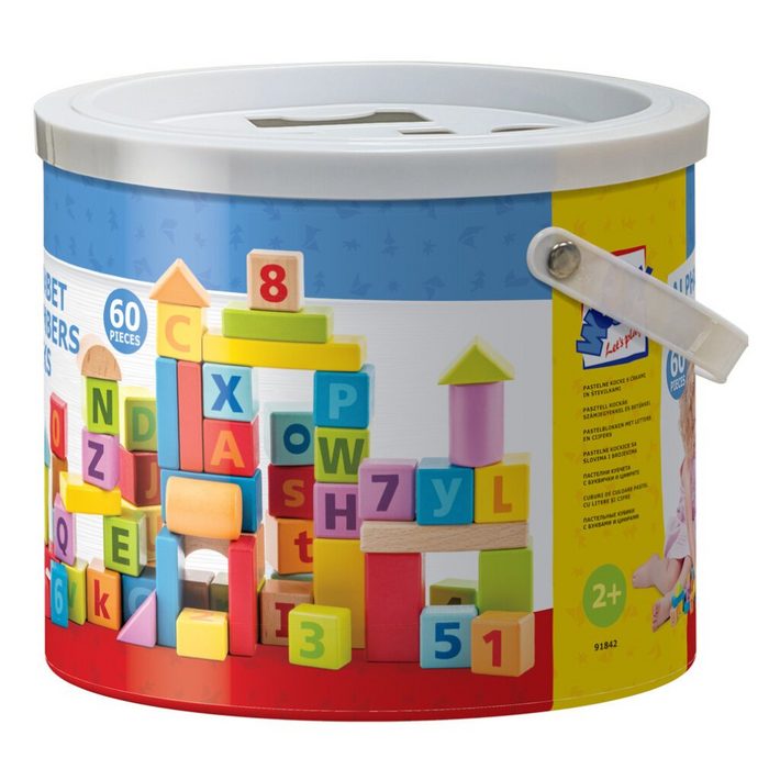 WrapUp Toys Spielbausteine Pastellwürfel mit Buchstaben und Zahlen