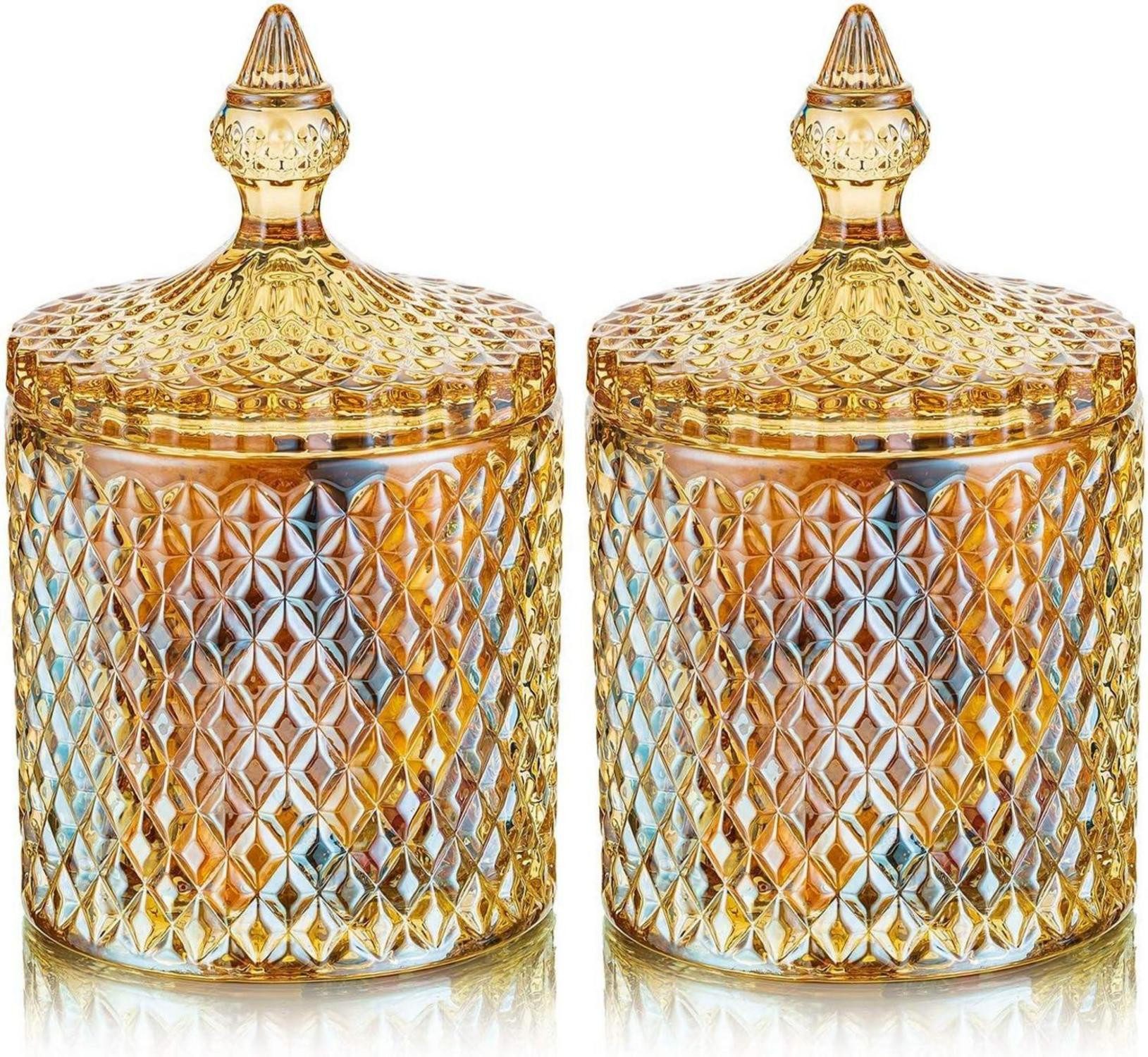 Gläser-Set Süßigkeiten Behälter Glas mit Deckel - Bernstein für Süßigkeiten