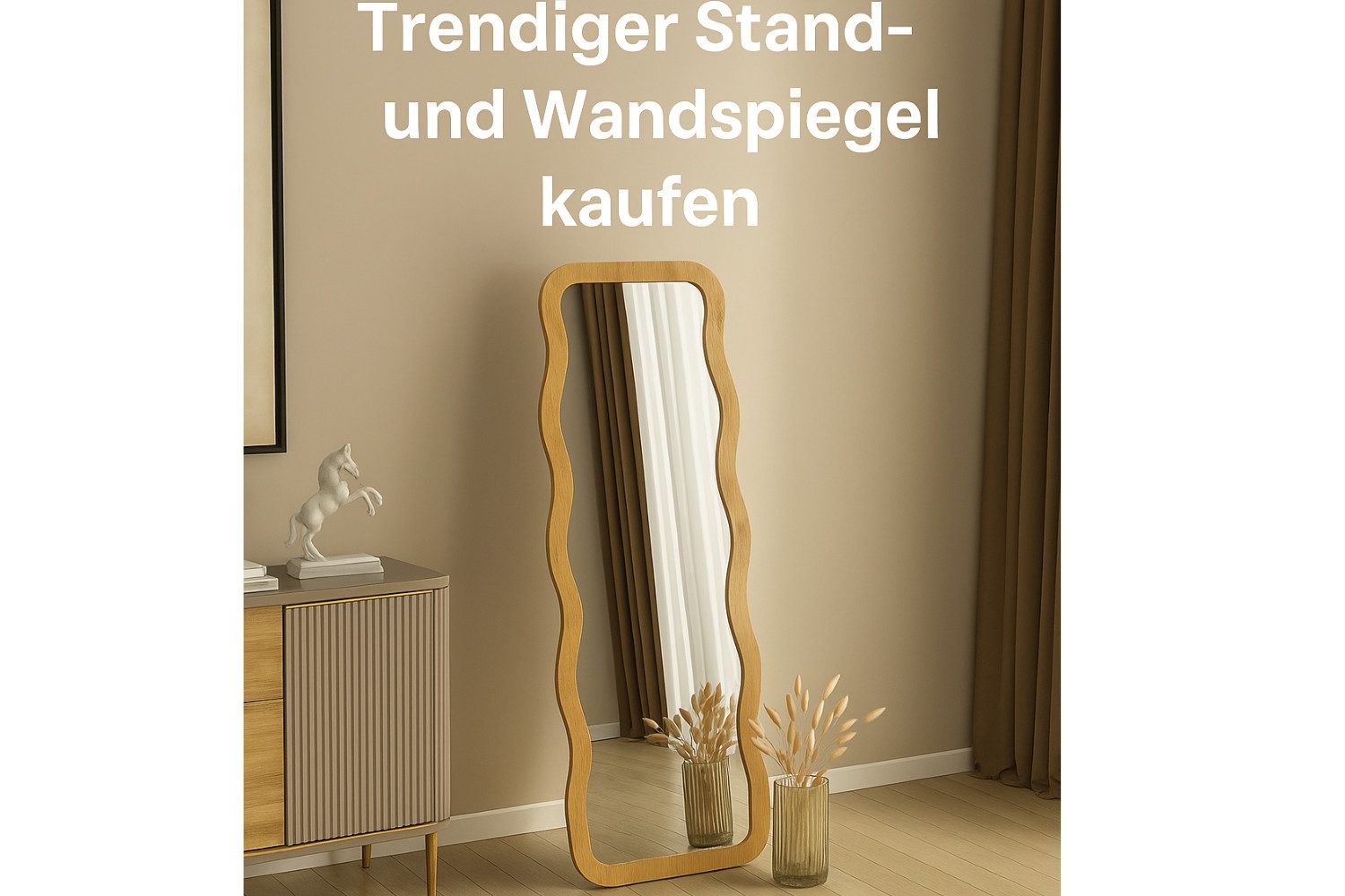 ibonto Standspiegel Design Ganzkörperspiegel Wellenform,freistehend oder günstig online kaufen