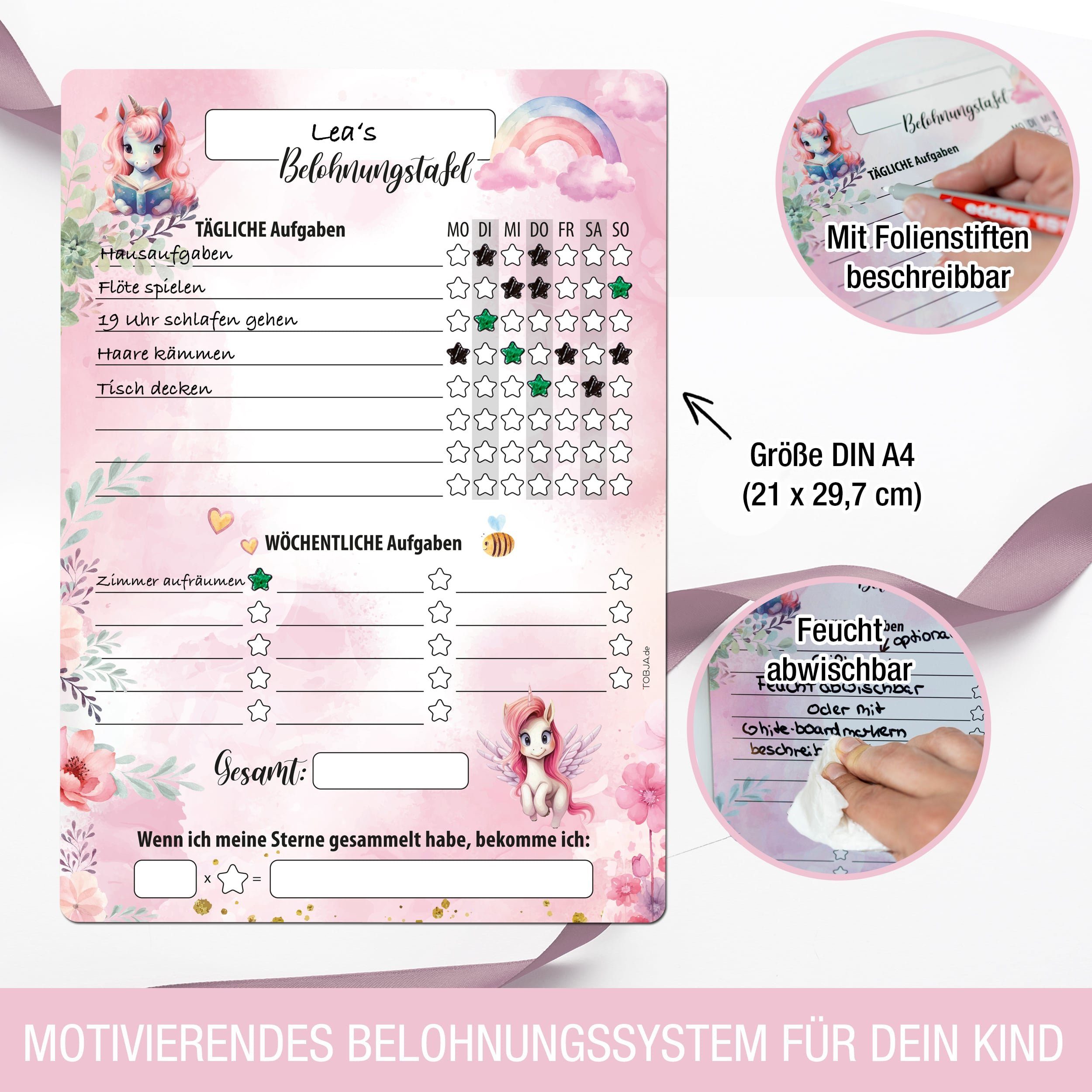 TOBJA Magnettafel Belohnungstafel Einhorn für Kinder, günstig online kaufen