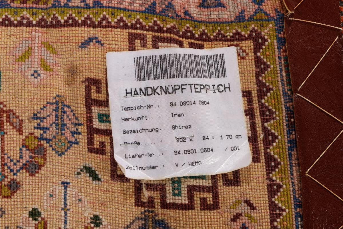 Orientteppich Ghashghai rechteckig, 12 Perserteppich Höhe: Nain 85x203 Läufer, Trading, Orientteppich Handgeknüpfter mm 