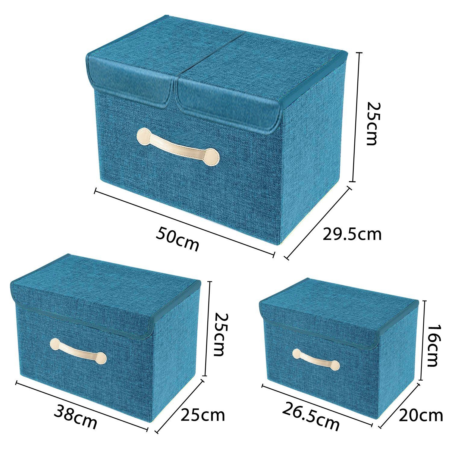 CALIYO Aufbewahrungsbox 6-Tlg Aufbewahrungsbox faltbar Ordnungsbox Faltbox  Stoff (6 St), für Regale und Schubladen 30x30x30cm Schwarz
