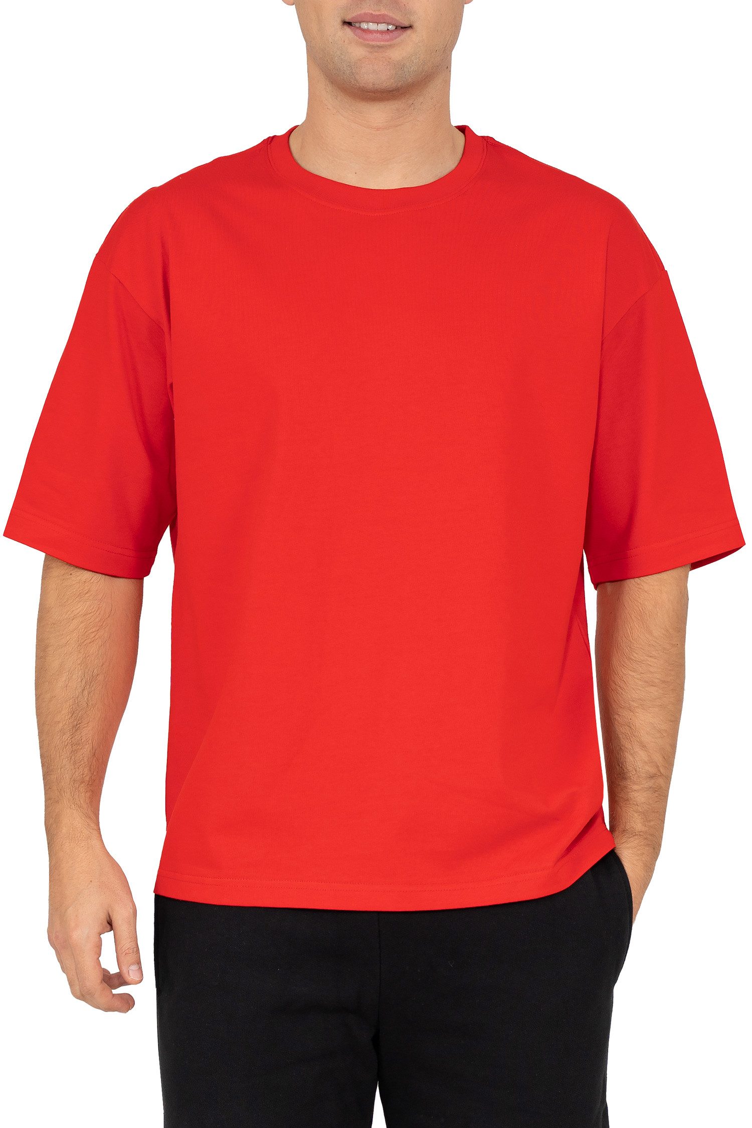 Reichstadt T-Shirt Kurzarm Rundhals Shoulder Drop Herren T-Shirt 25RS071 in kräftigen Farben