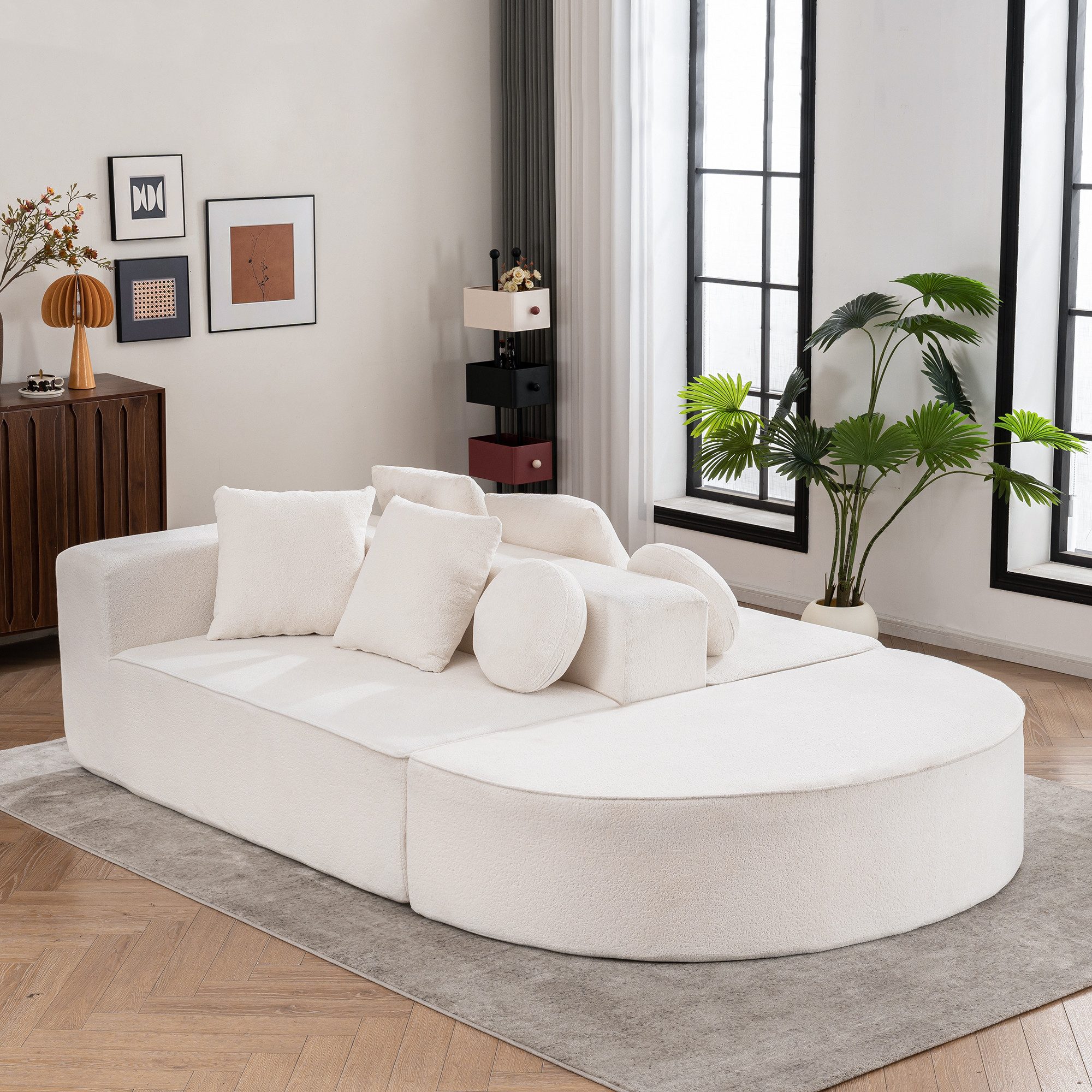 REDOM Sofa Modern modular sofa mit segmentiertem, Modulares Wolkensofa – Bequemes, Hautfreundliches Chenille-Stoff Sofa ohne Montage, Flexibles Design, mit Relaxfunktion