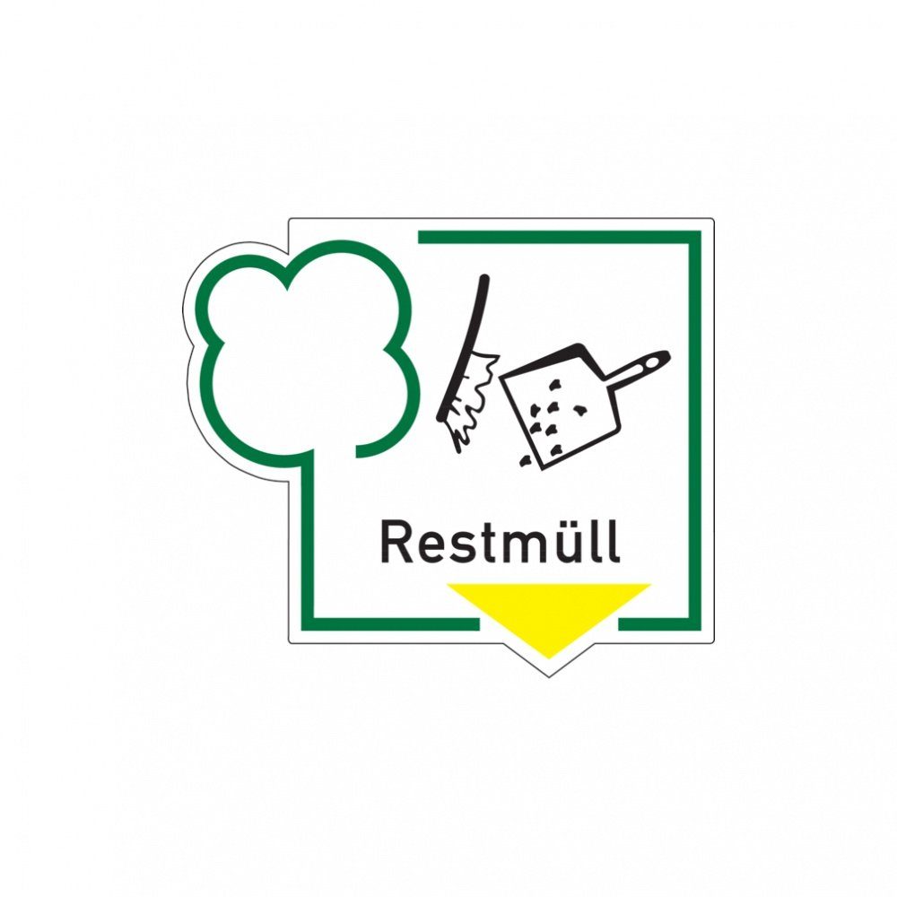 König Werbeanlagen Hinweisschild Abfallkennzeichen, Restmüll, Folie
