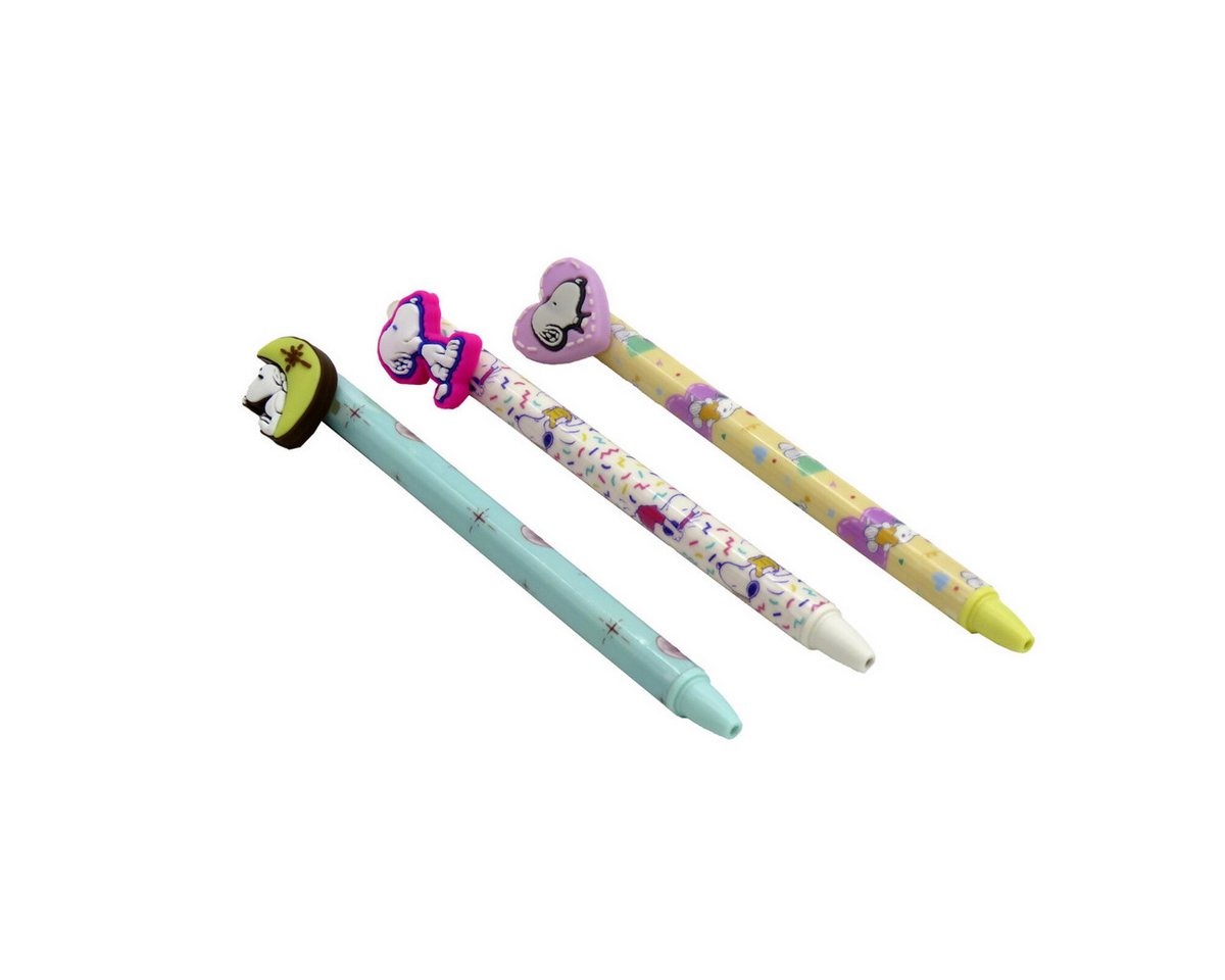 Snoopy Kugelschreiber 3 Stück löschbarer Stift mit blauer Tinte Schreibstift, (3-tlg)