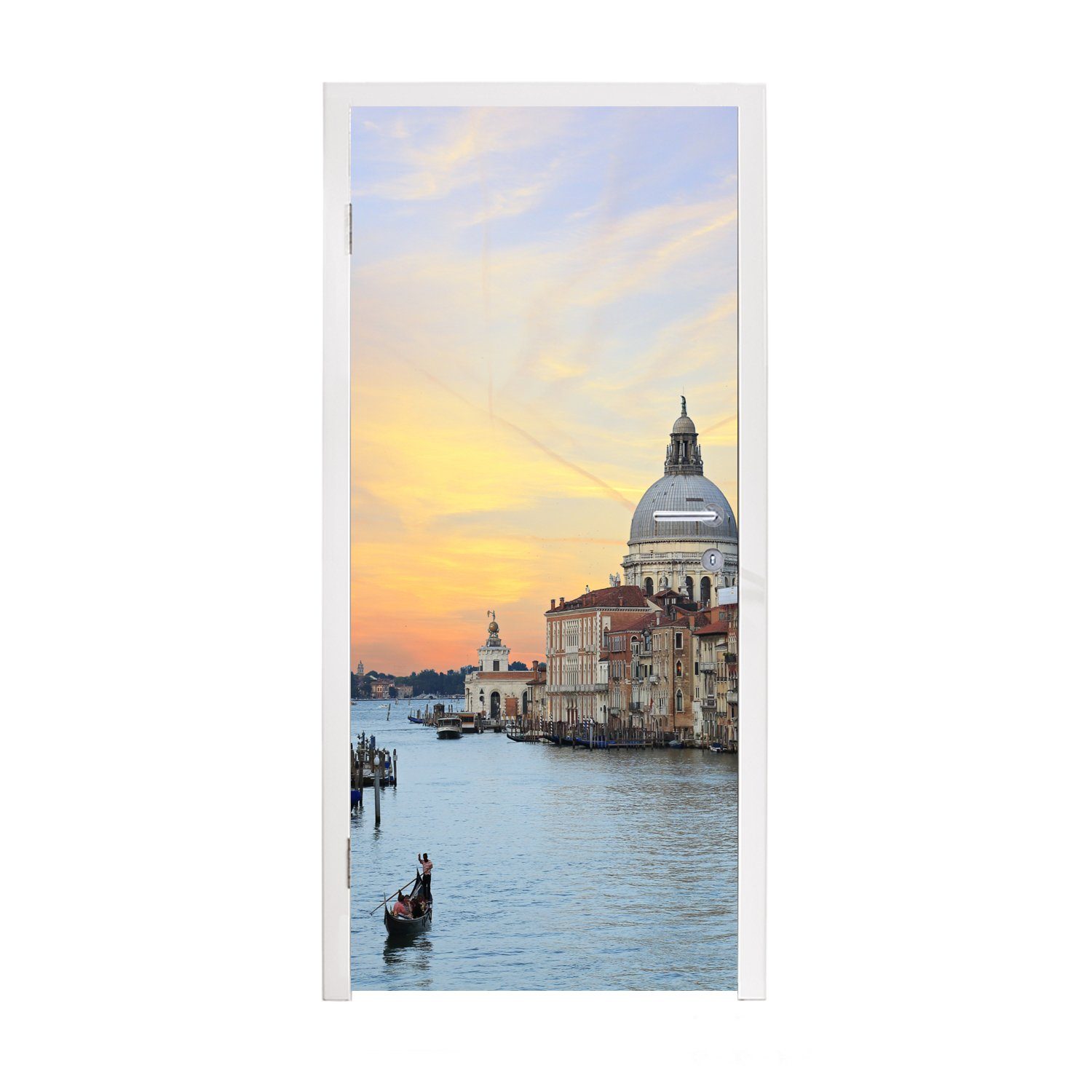 MuchoWow Türtapete Italien - Sonnenuntergang - Venedig, Matt, bedruckt, (1 St), Fototapete für Tür, Türaufkleber, 75x205 cm