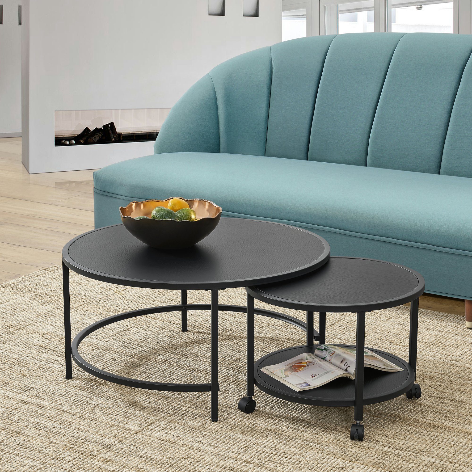 En casa Couchtisch V r y Couchtisch Im 2er Set Beistelltisch Rund En casa Couchtisch V r y Couchtisch Im 2er Set Beistelltisch Rund