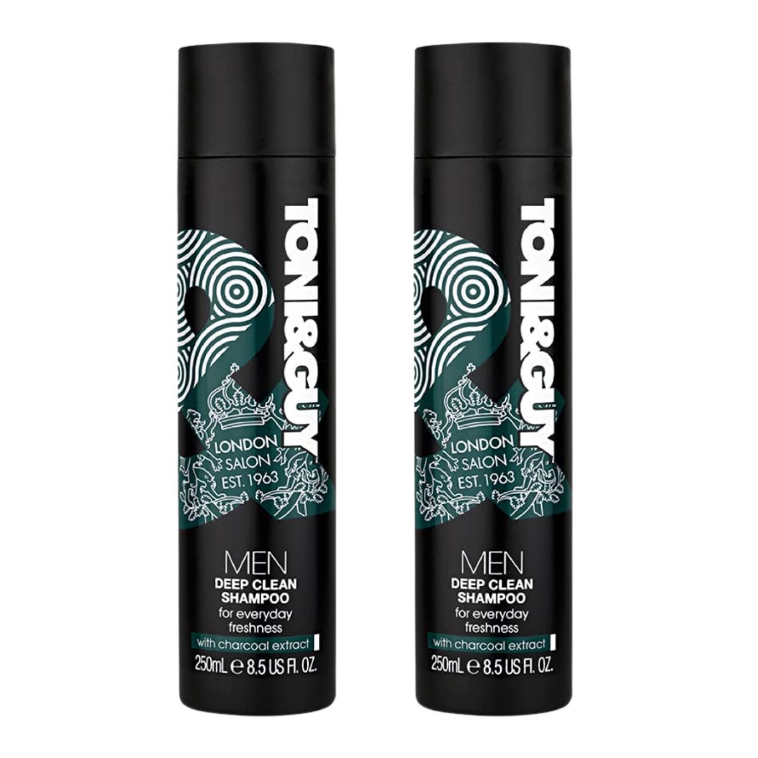 Toni&Guy Haarshampoo 2 x Toni&Guy Men Deep Clean Shampoo je 250ml mit Aktivkohle Reinigt &