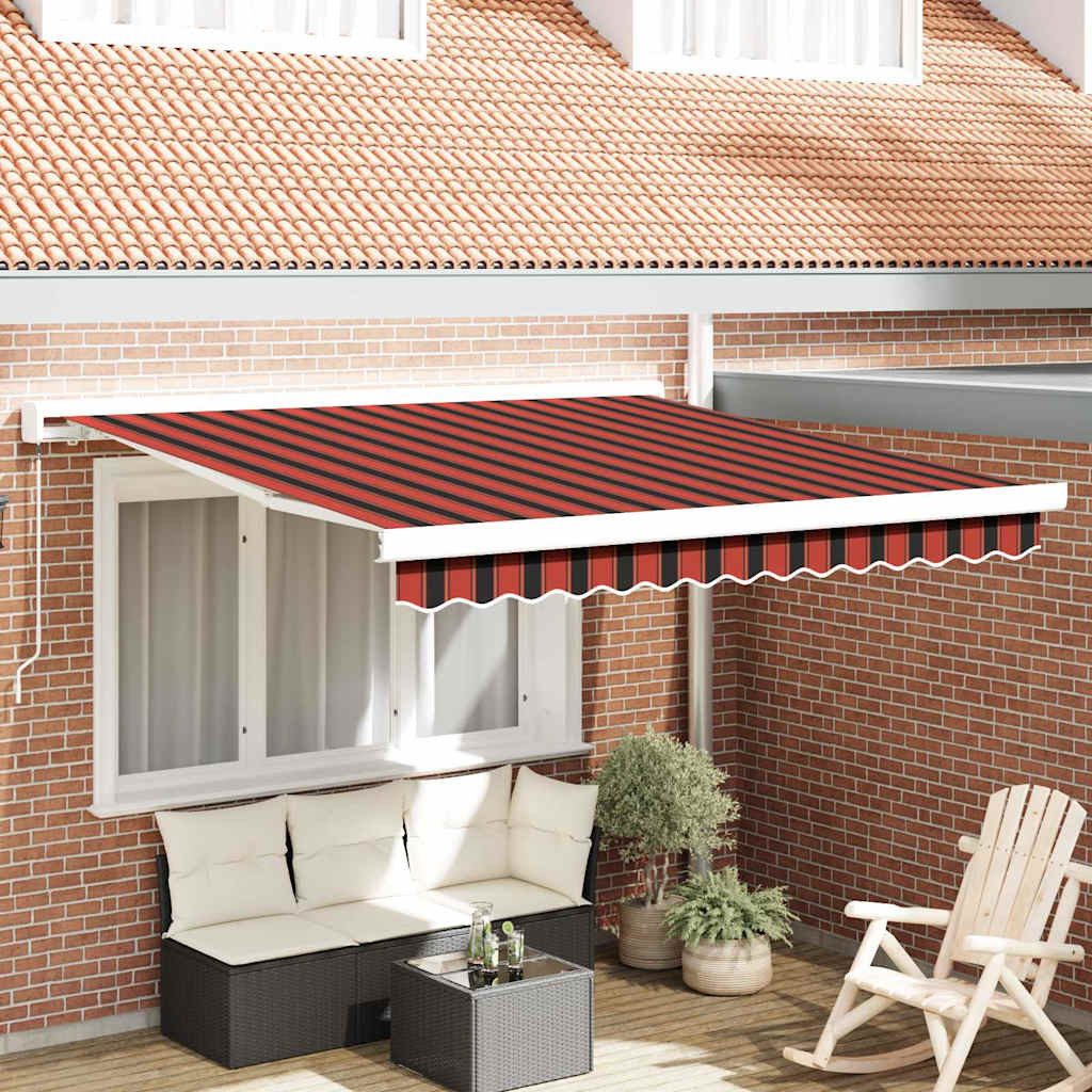 vidaXL Markise Ausziehbare Markise Rot und Schwarz 300 x 250 cm (1-St)