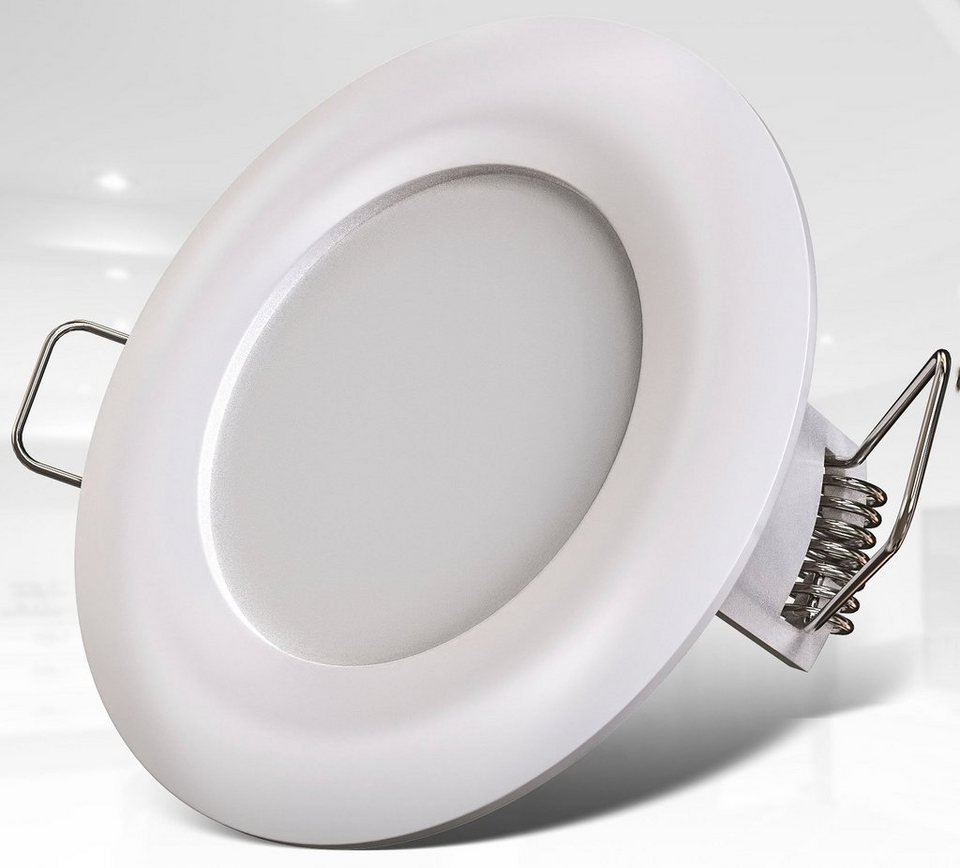 B.K.Licht LED Einbauleuchte BK_EL1288 5er Set LED Bad-Einbaustrahler,  4.000K Neutralweißes Licht, LED fest integriert, Neutralweiß, Außenmaß Ø8, 5cm, Ø7,5cm Lochbohrung, Weiß, 5W LED, 460Lm