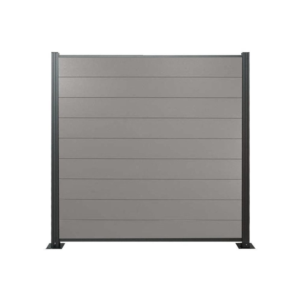 Woodstore24 Zaun Komplettset Norderney grau inkl. Start-/Abschlussprofil anthrazit