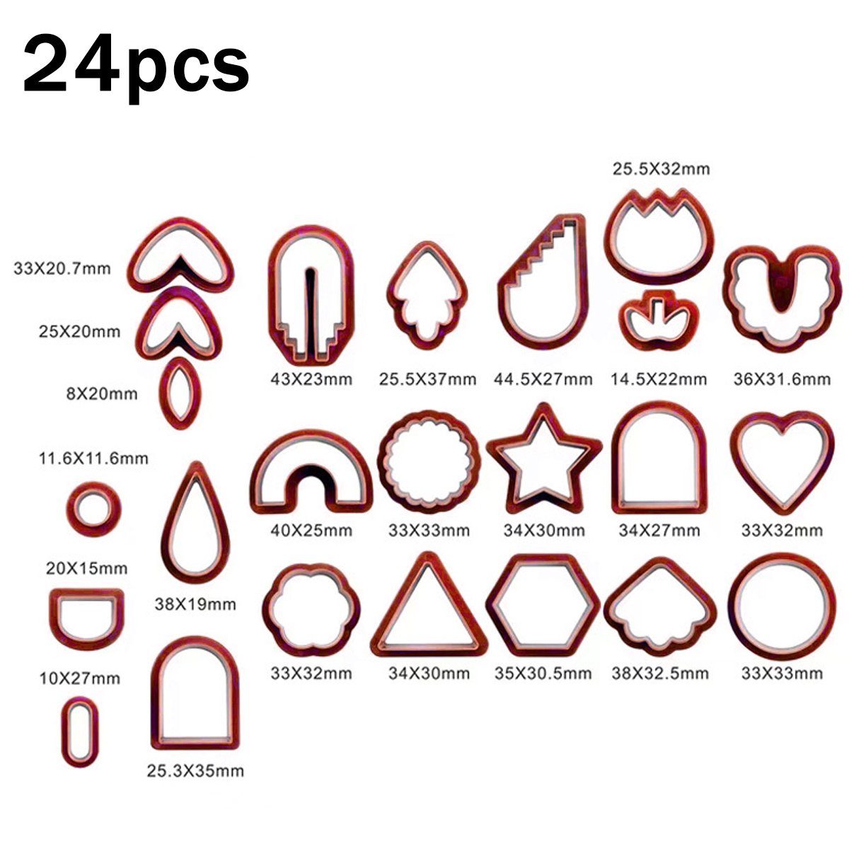 Modellierwerkzeug Schmuckherstellung Ohrringe Rot Set,Kunststoff,für Jormftte Polymer Clay Ausstecher