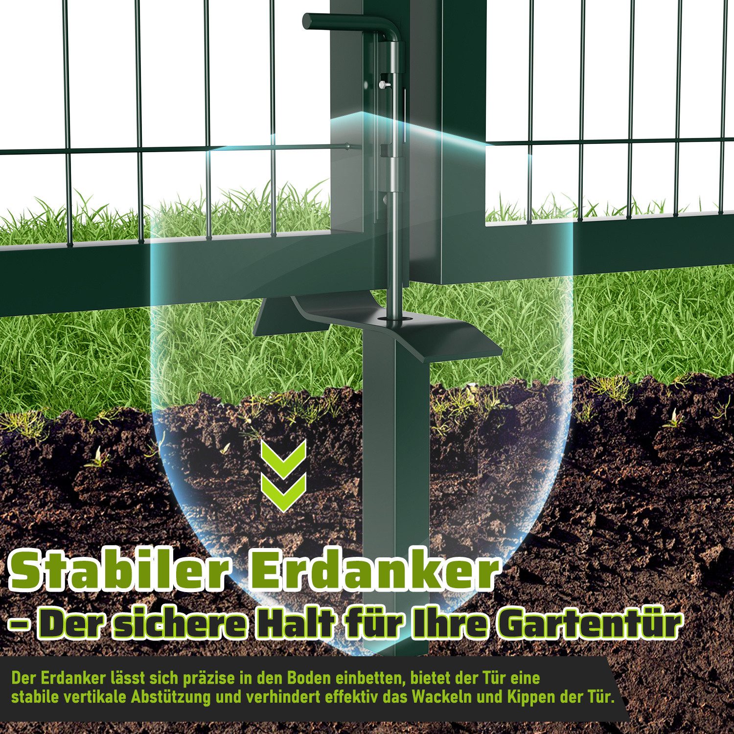 Clanmacy Gartentor 300/350cm Gartentor Gartentor Gartentür Zauntür Zauntor Doppelflügelig