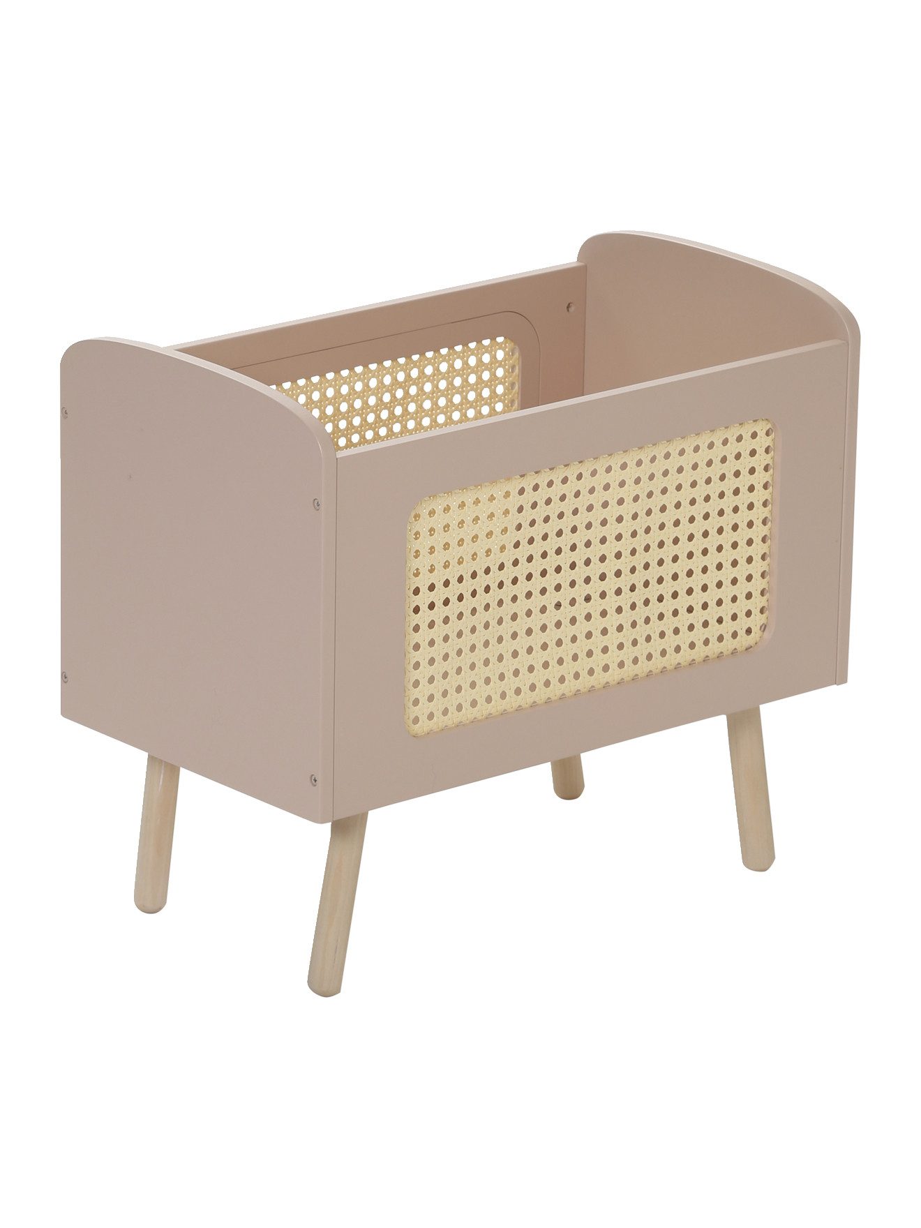 vertbaudet Puppen Accessoires-Set Puppenbett PETITE POESIE, Rattan/Holz FSC®