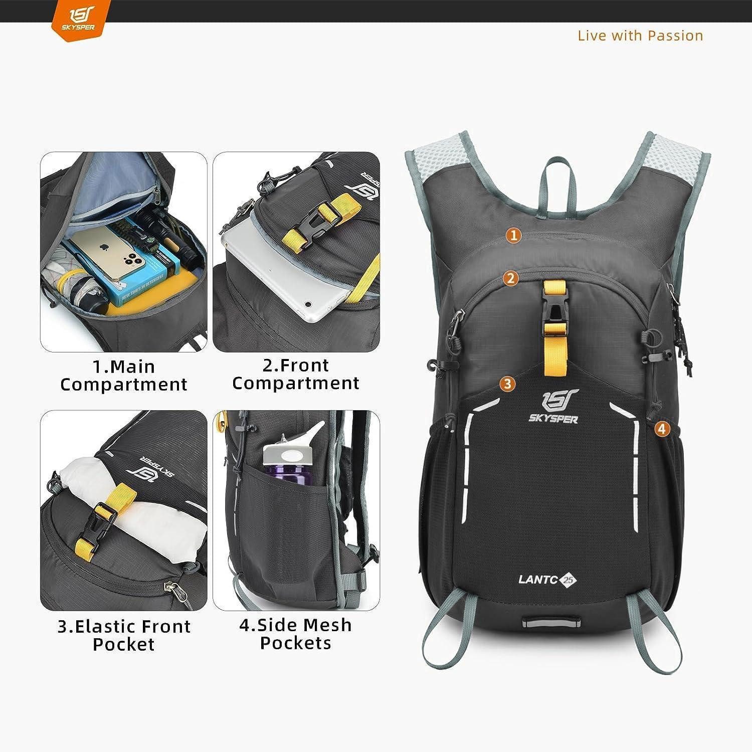 LuxusKollektion Trekkingrucksack Wanderrucksack Herren Tagesrucksack Trekkingrucksack 25Liter Grau-25l