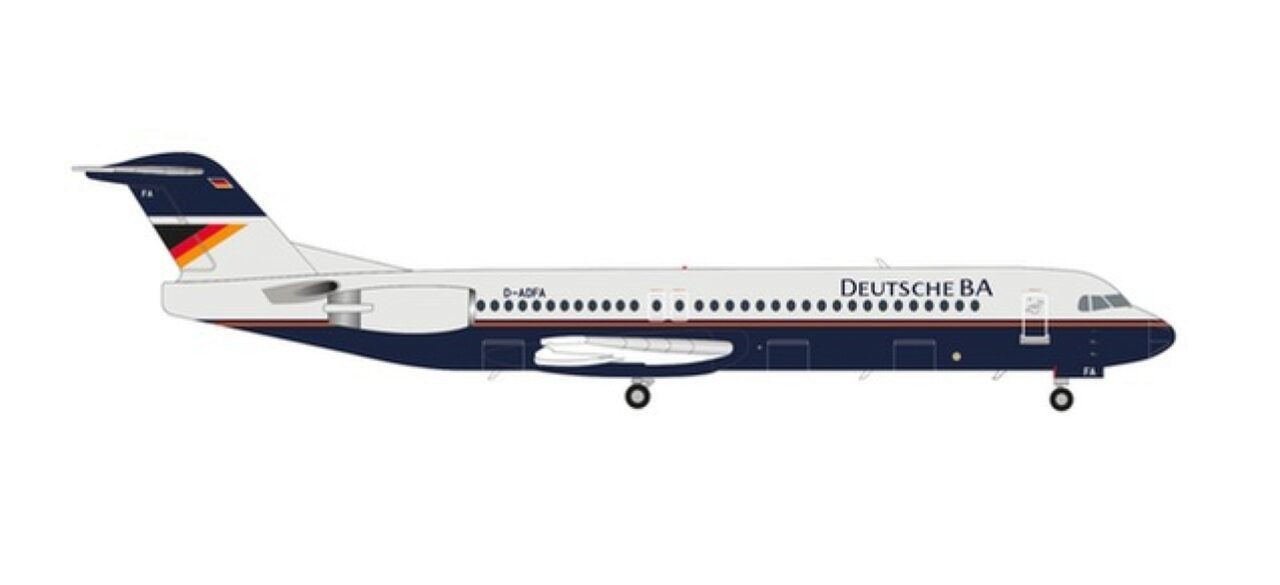 Herpa Modellflugzeug Herpa Wings 572279 Deutsche BA Fokker 100 – D-ADFA 1:200