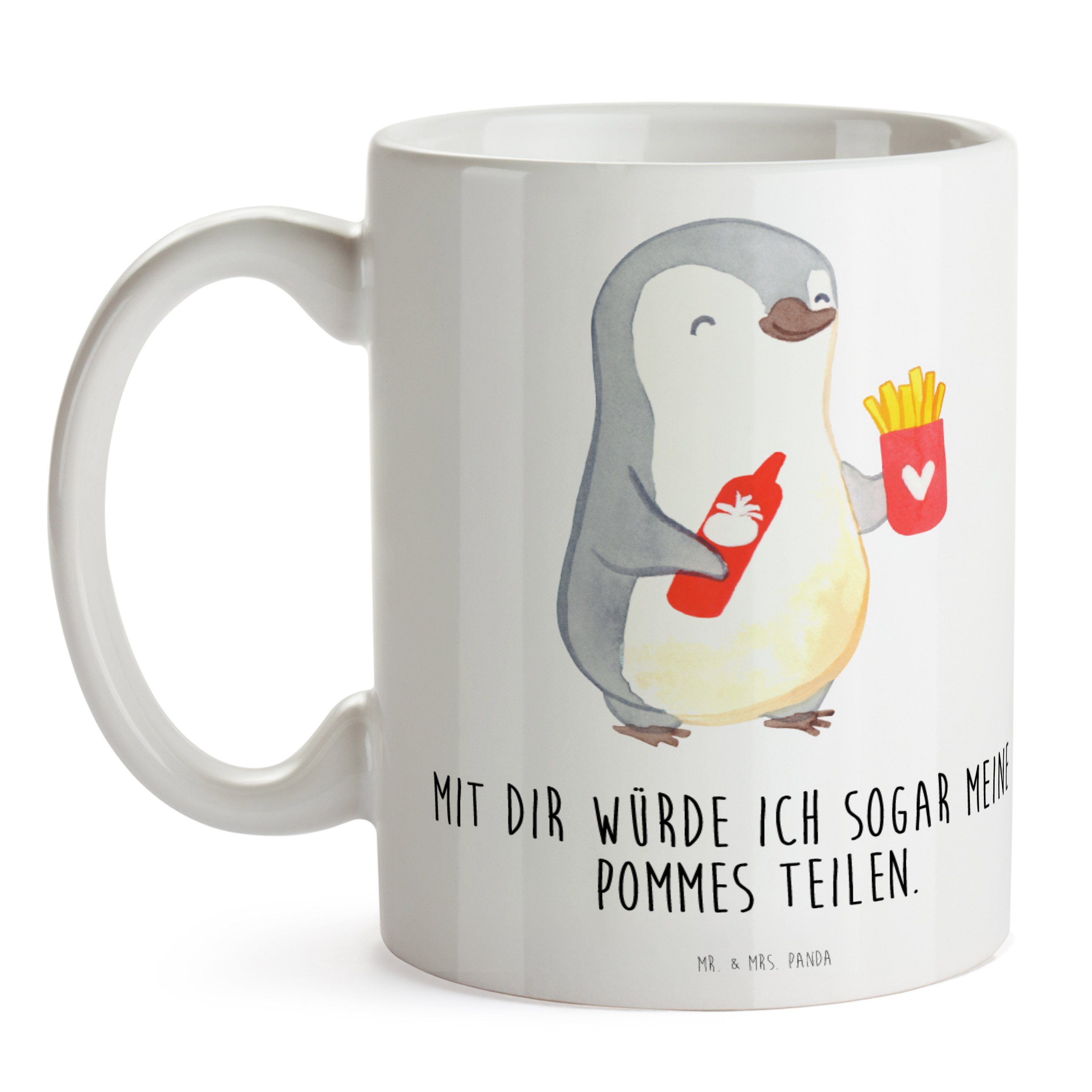 Mrs. Mr. Ehe, Tasse Keramiktasse, & Pinguin - Tasse, Weiß Geschenk, Jahrestag, - Keramik Panda Pommes