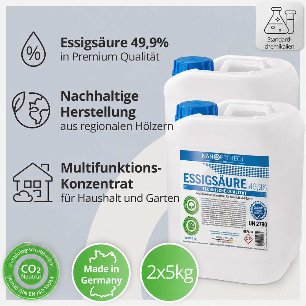 Nanoprotect Essigsäure 49,9% Reinigungskonzentrat