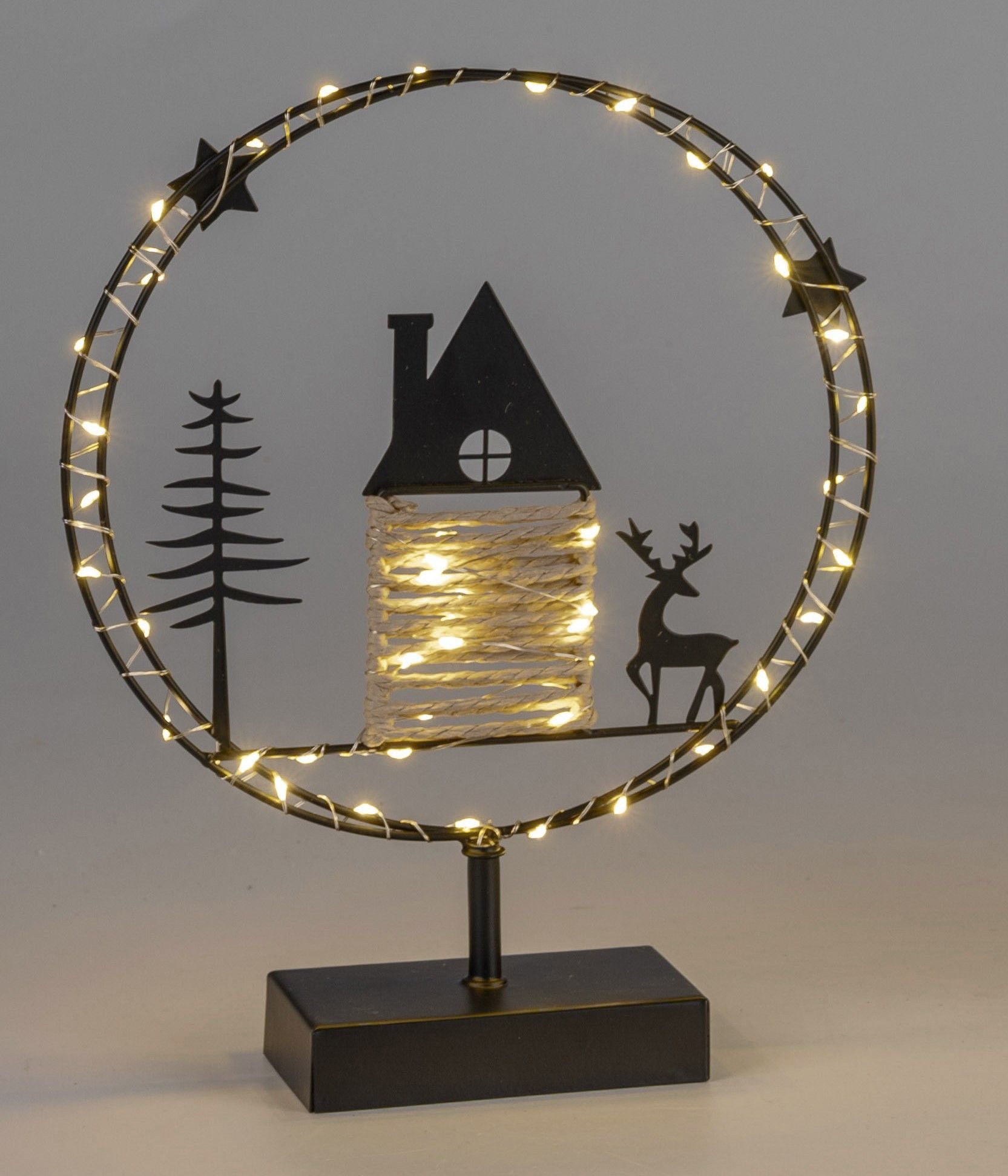 formano LED Dekoobjekt Fensterdeko Weihnachtsdeko, LED, Mit Timerfunktion, Schwarz, Haus, H: 43cm