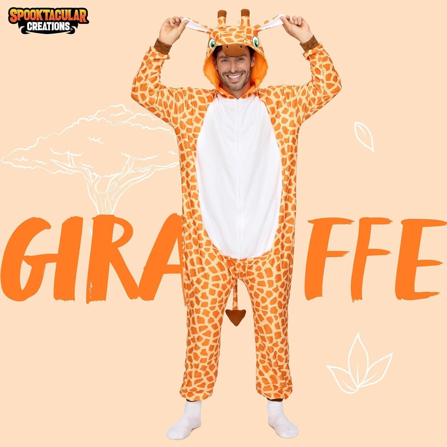 LuxusKollektion Maskottchen-Kostüm Unisex Plüsch Pyjama Giraffe Tier Kostüm Halloween Karneval Größe S