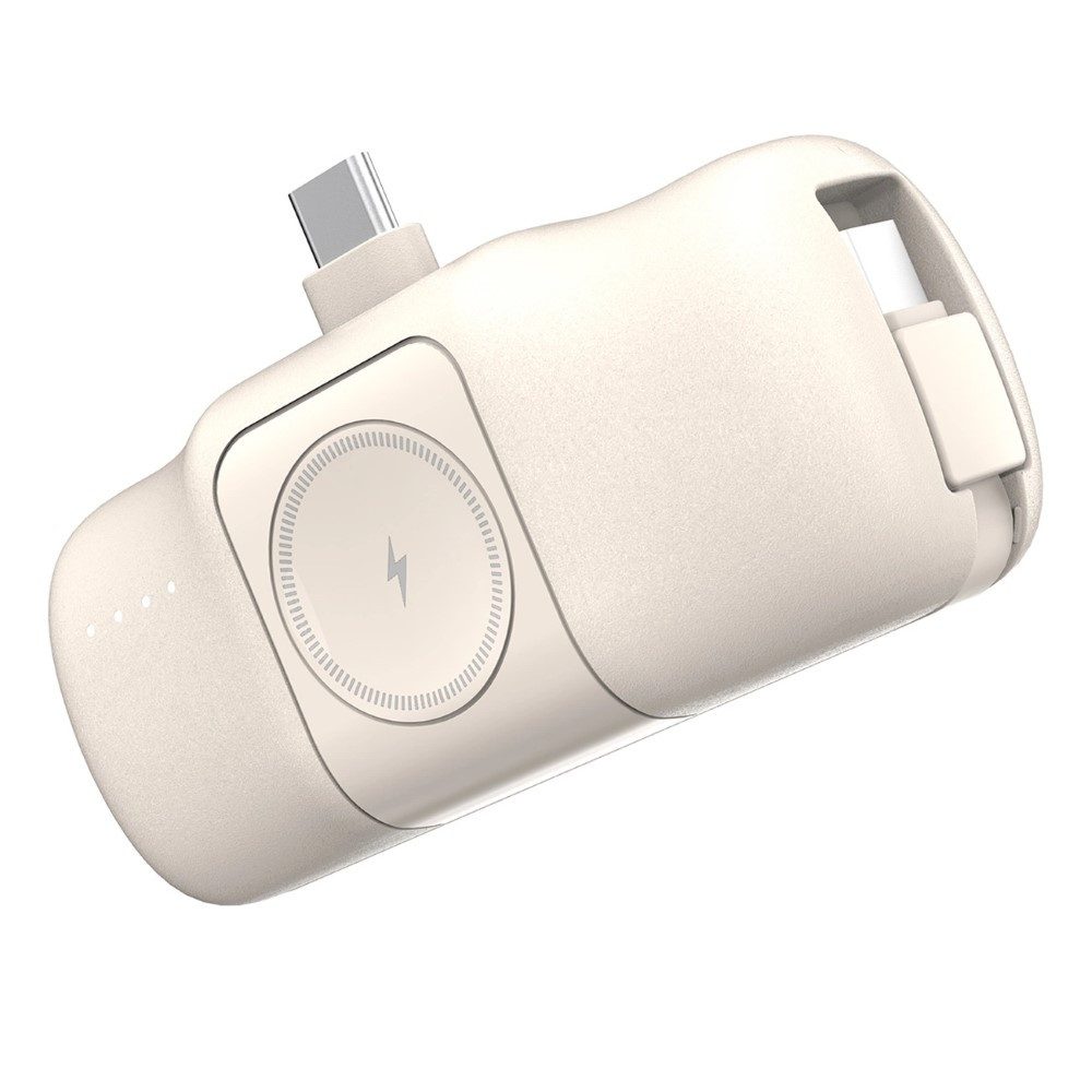 Wozinsky mit integriertem USB-C-Kabel und Apple Watch Ladegerät 5000 mAh 15 W Powerbank