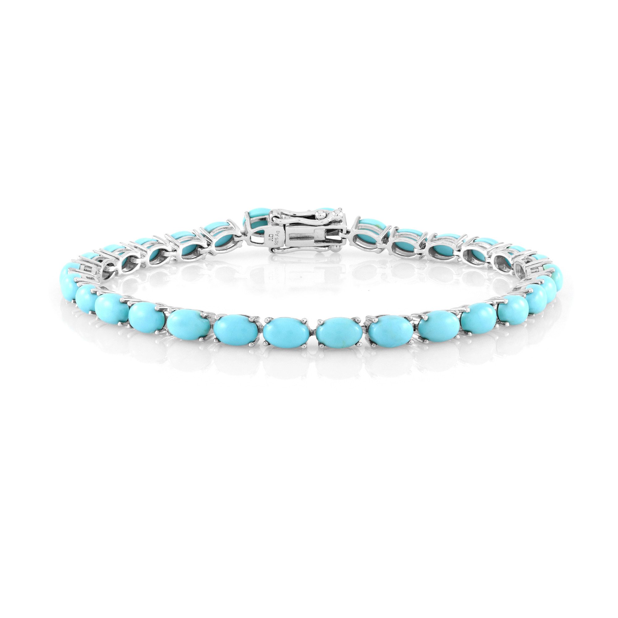 Silberarmband Cavill Armband 925 Silber, platiniert, 29 Türkise, 15,66 ct, hellblau