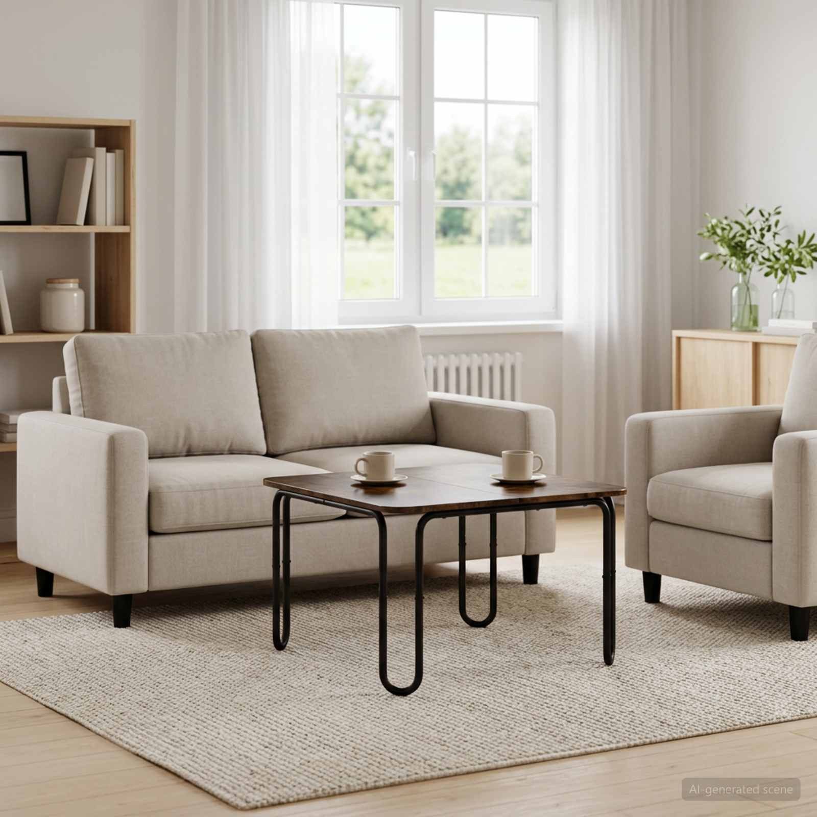 vidaXL Couchtisch Couchtisch Geräucherte Eiche 100 x 100 x 45 cm Holzwerkstoff (1-St)