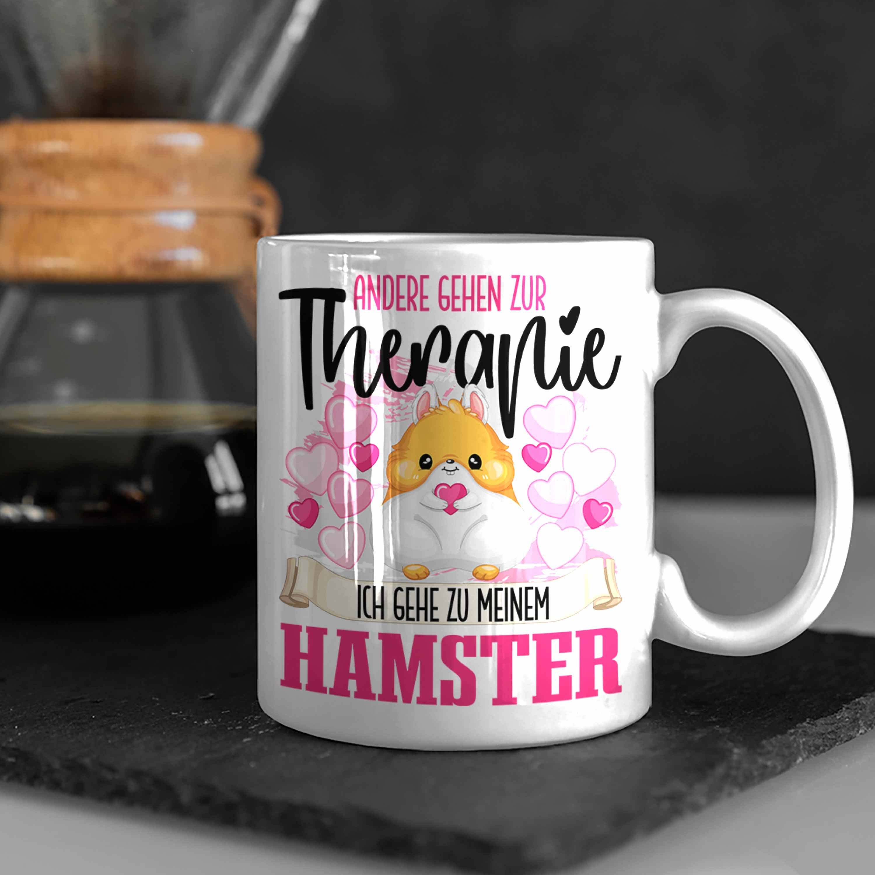 Weiss - Hamster Tasse Lu Geschenk Besitzerin für Tasse Hamster Trendation Therapie Trendation