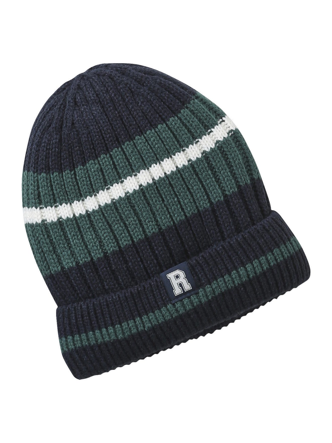 vertbaudet Beanie Jungen College-Mütze mit Streifen und Label