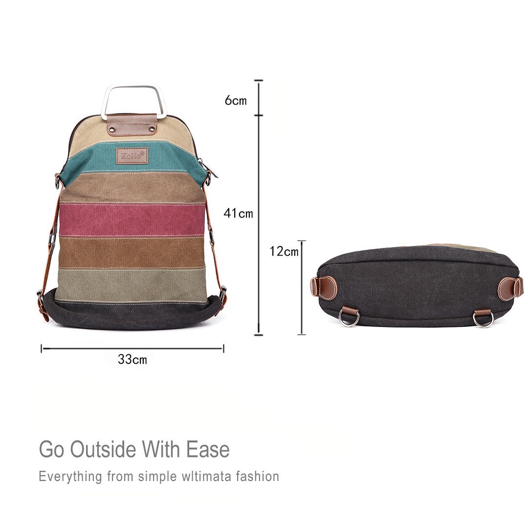 KONO Shopper Mehrfarbengestreifte Segeltuch Handtaschen Kreuzkörper günstig online kaufen