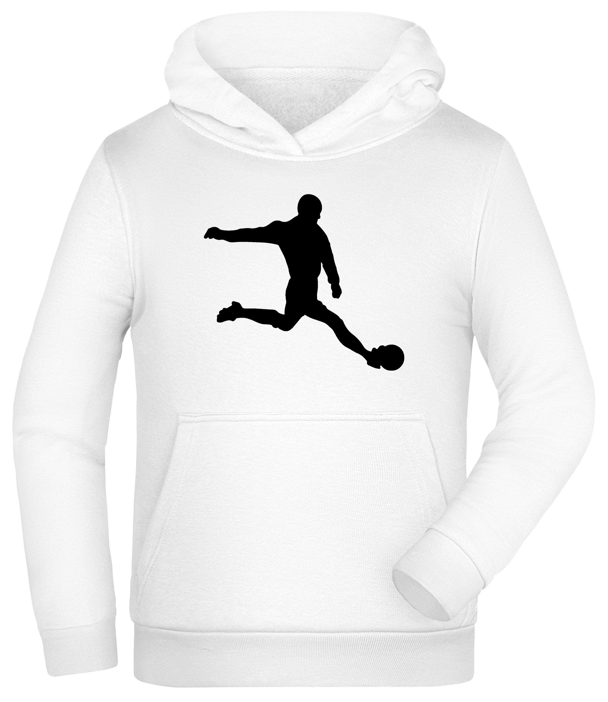 Hoodie Kinder Kapuzen Sweatshirt - Fußball Hoodie mit Fussballer Silhouette