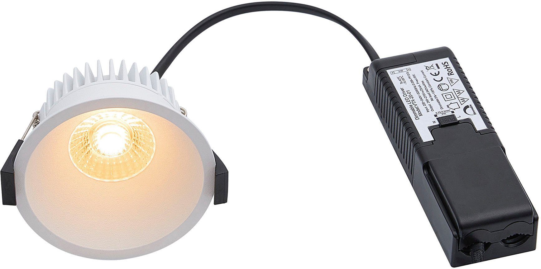 Nordlux LED Einbauleuchte LED integriert, fest Albric, auch IP44 Nassbereiche Warmweiß, geeignet für