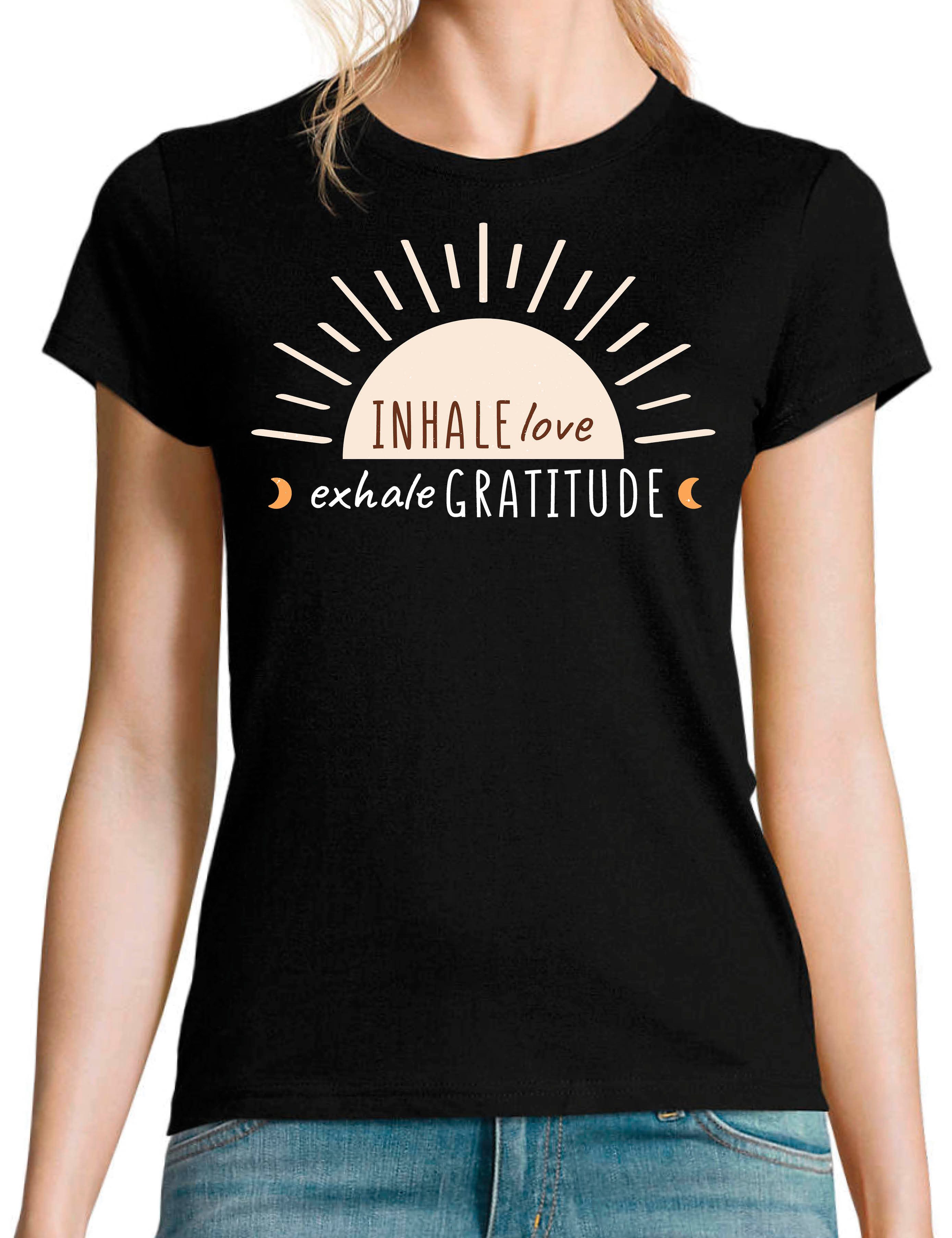 T-Shirt Damen T-Shirt "Inhale Gratitude"