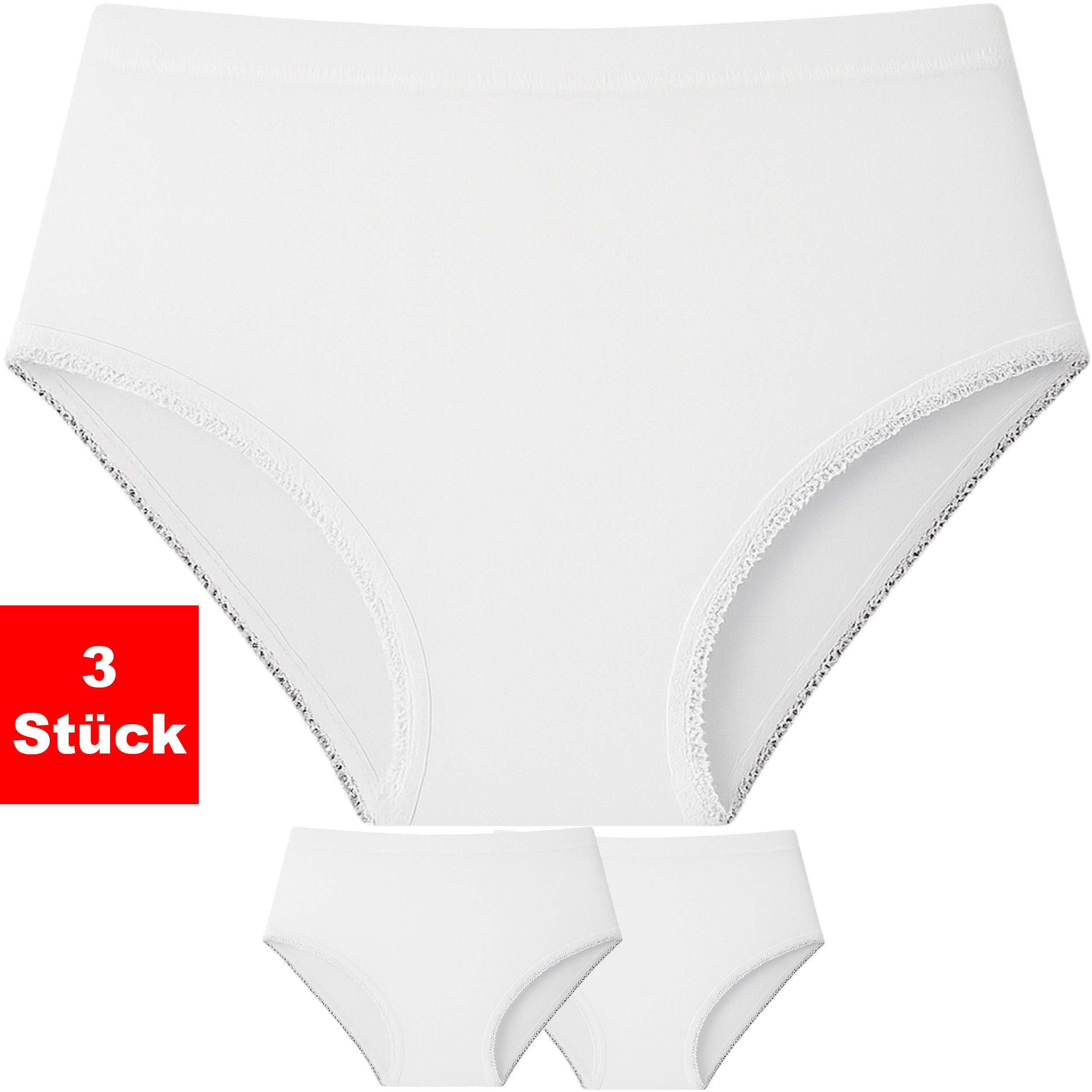 The Bakis Underwear Taillenslip Damen Slips 3er-Pack Baumwolle Unterhosen Maxislip Panties Hipster (Packung, 3-St., 3er-Pack) Atmungsaktive Baumwollslips mit hohem Tragekomfort