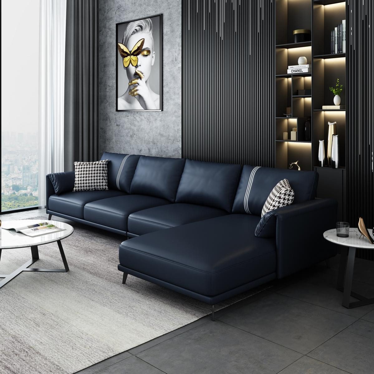 Xlmoebel Ecksofa L-Form Eckcouch aus hochwertigem Leder in modernem Design, Hergestellt in Europa