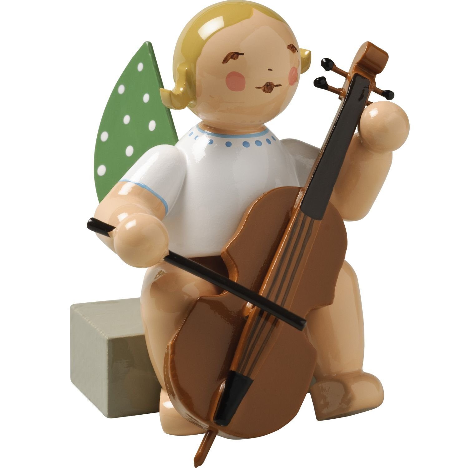 Wendt & Kühn Weihnachtsfigur Engel mit Violoncello 650/7A, Haarfarbe zufällig blond oder braunhaarig
