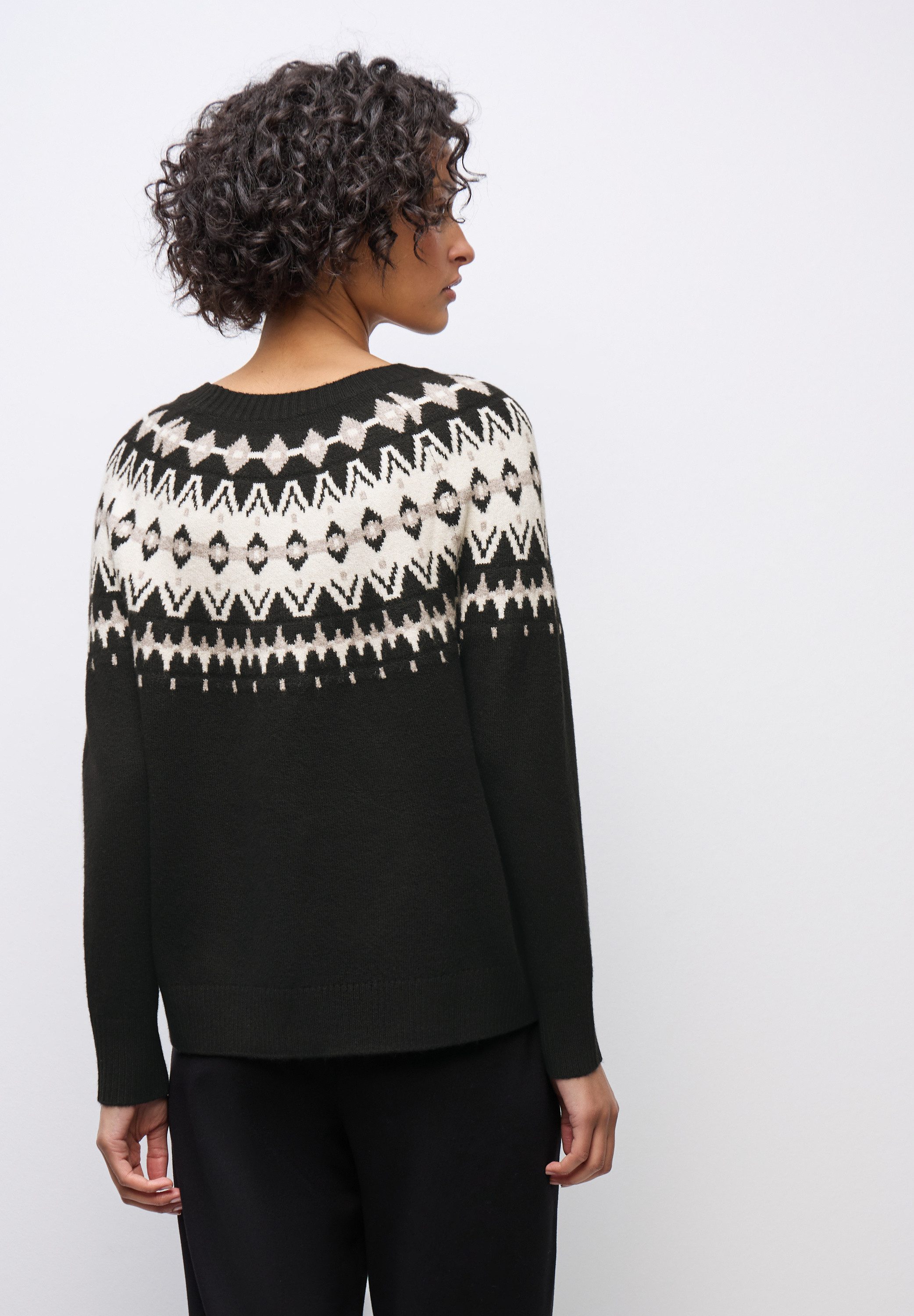 STREET ONE Rundhalspullover aus elastischem Materialmix günstig online kaufen