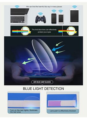 PACIEA Brille Cat Eye Blaulichtfilter Anti Müdigkeit Computer Gaming UV Schutz